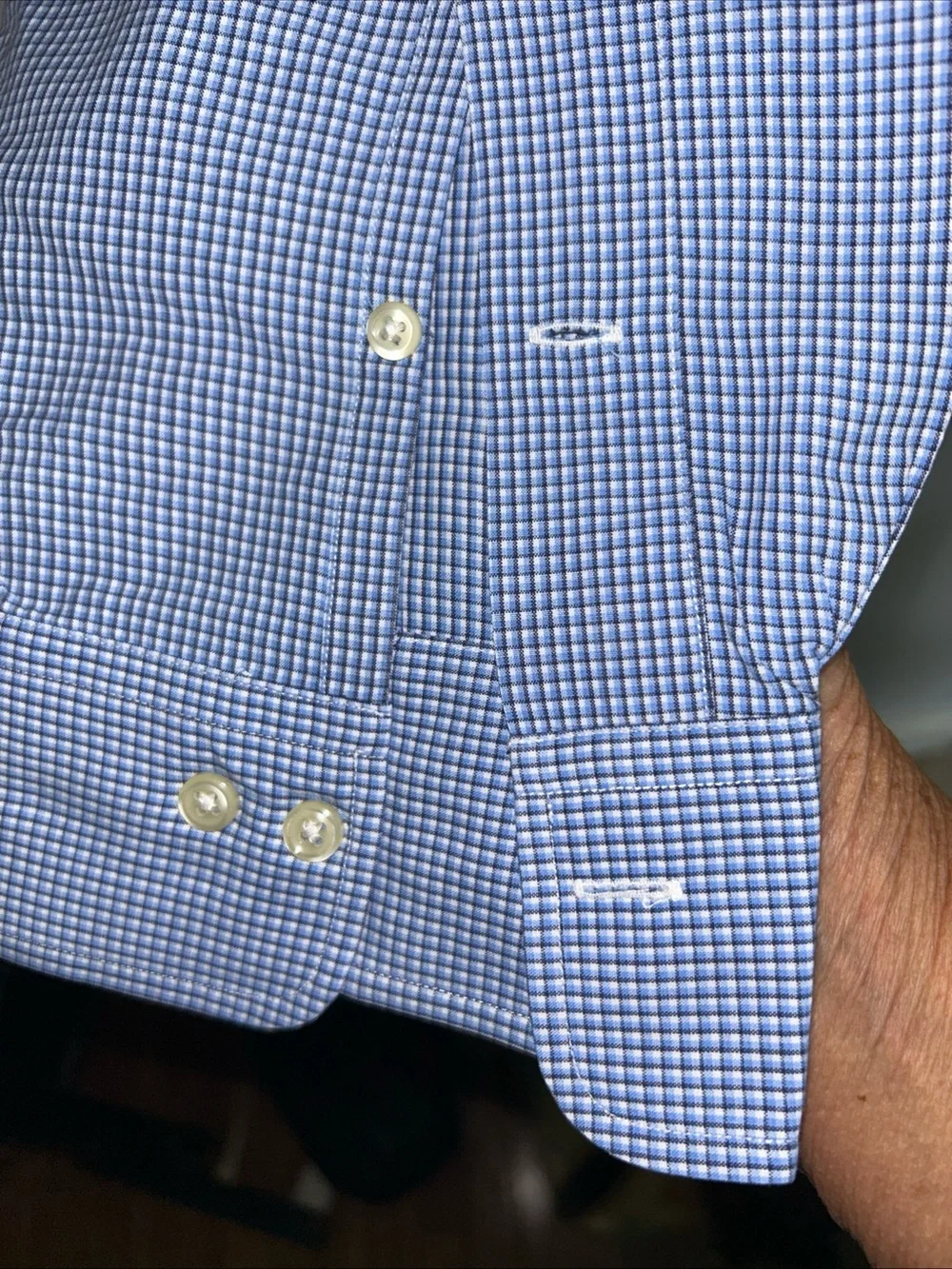 Polo by Ralph Lauren Blue Micro-Check Button-Down Shirt